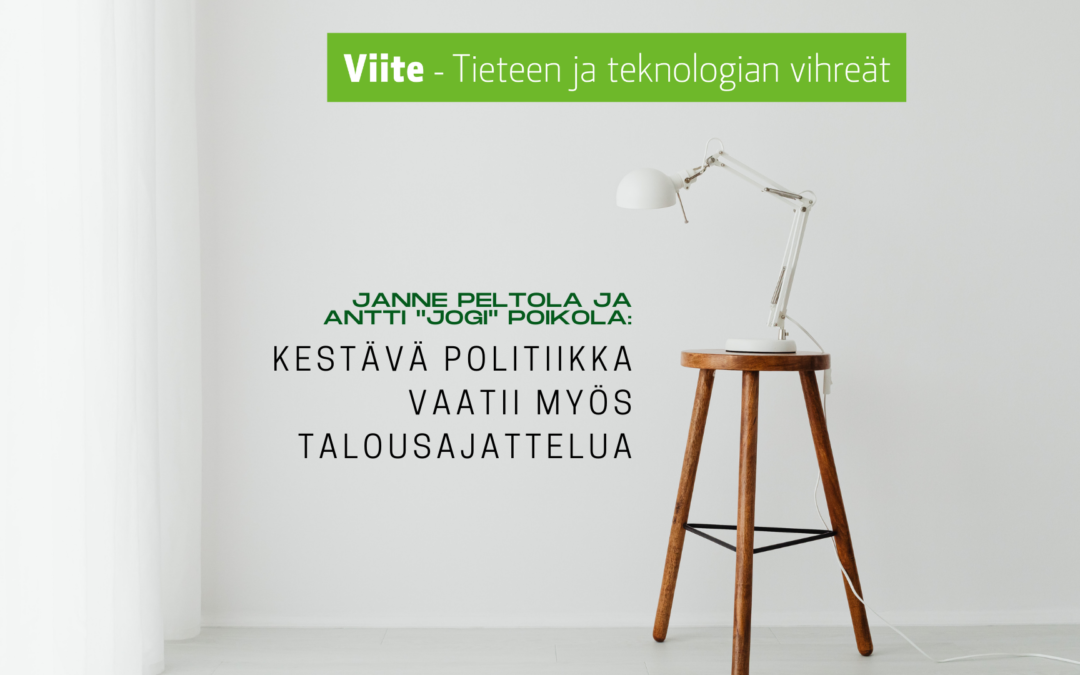 Kestävä politiikka vaatii myös talousnäkökulman