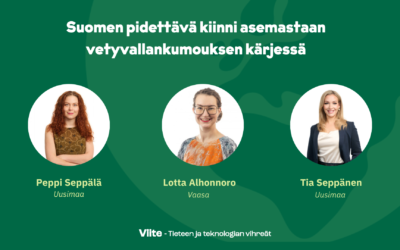 Suomen pidettävä kiinni asemastaan vetyvallankumouksen kärjessä
