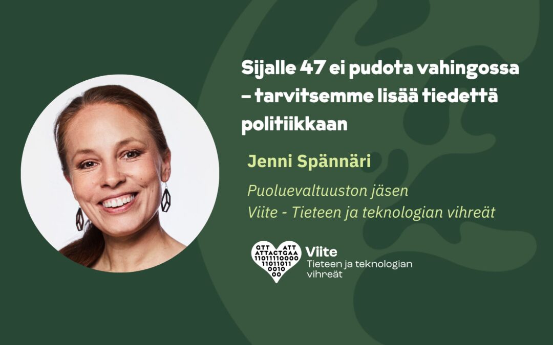 Sijalle 47 ei pudota vahingossa – tarvitsemme lisää tiedettä politiikkaan